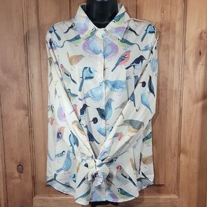 Birdie Lover Button-Up Blouse
